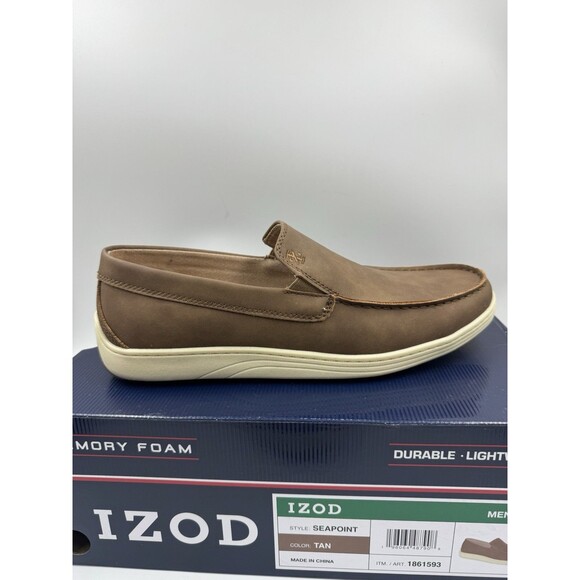 Izod Mens Seapoint Sneaker Loafer Slip On Shoe Size 9.5 Tan- Brown New main image 8